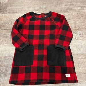 Roots Red and Black Plaid Dress with Pockets